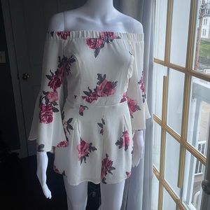 Socialite Floral Off the Shoulder Romper